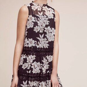Anthropologie Florette Mockneck Mini Dress XS Petite